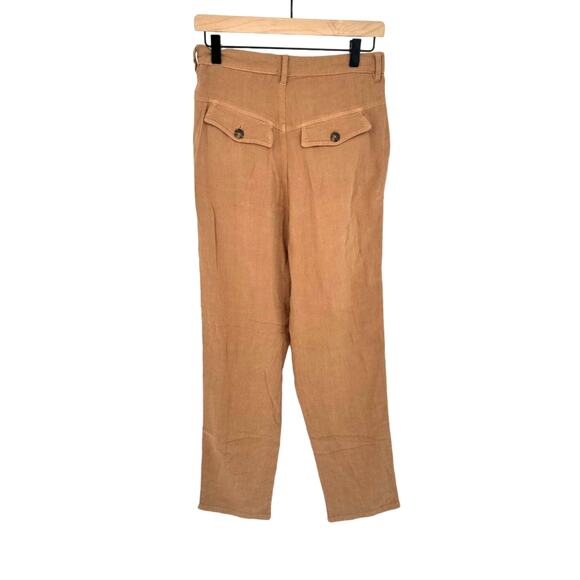 Free People New! Faded Love Linen Blend Pants Brown Casual Boho Size 26 - Picture 4 of 14